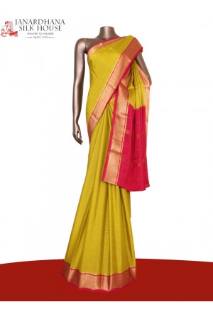 Contrast Classic Mysore Crepe Silk Saree