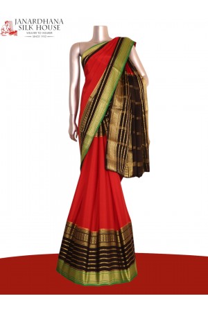 Pure Multi Contrast Mysore Crepe Silk Saree