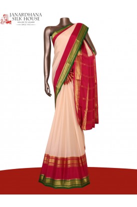 Pure Multi Contrast Mysore Crepe Silk Saree