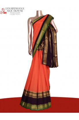 Pure Multi Contrast Mysore Crepe Silk Saree