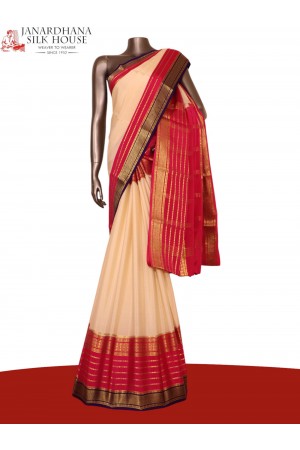 Pure Multi Contrast Mysore Crepe Silk Saree