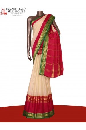 Pure Multi Contrast Mysore Crepe Silk Saree