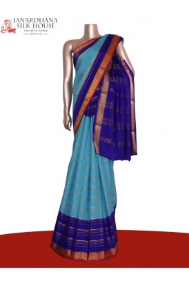 Pure Veldhari Zari Lines Mysore Crepe Silk Saree