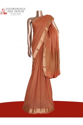 Pure Checks Zari Georgette Silk Saree