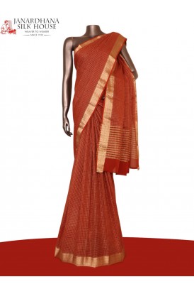 Pure Checks Zari Georgette Silk Saree