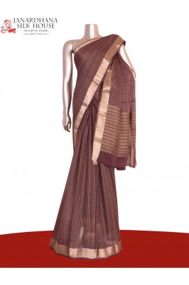 Pure Checks Zari Georgette Silk Saree