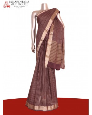 Pure Checks Zari Georgette Sil..