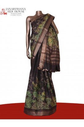 Pure Floral Tussar Silk Saree..