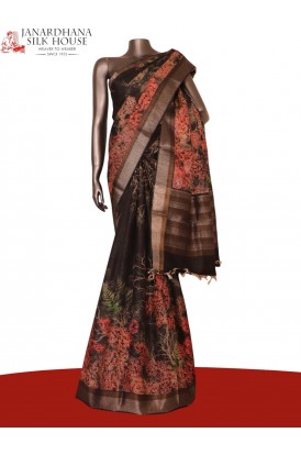 Pure Floral Tussar Silk Saree..