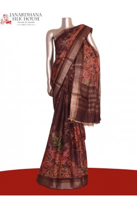 Pure Floral Tussar Silk Saree..