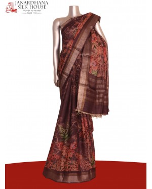 Pure Floral Tussar Silk Saree..