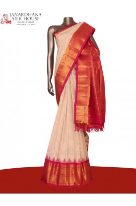 Traditional Temple Handloom Gadwal Silk Cotton Saree