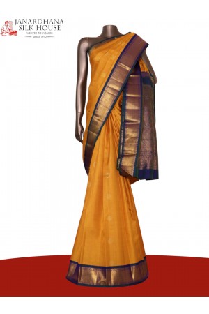 Pure Handloom Butta Contrast Kanjeevaram Silk Saree