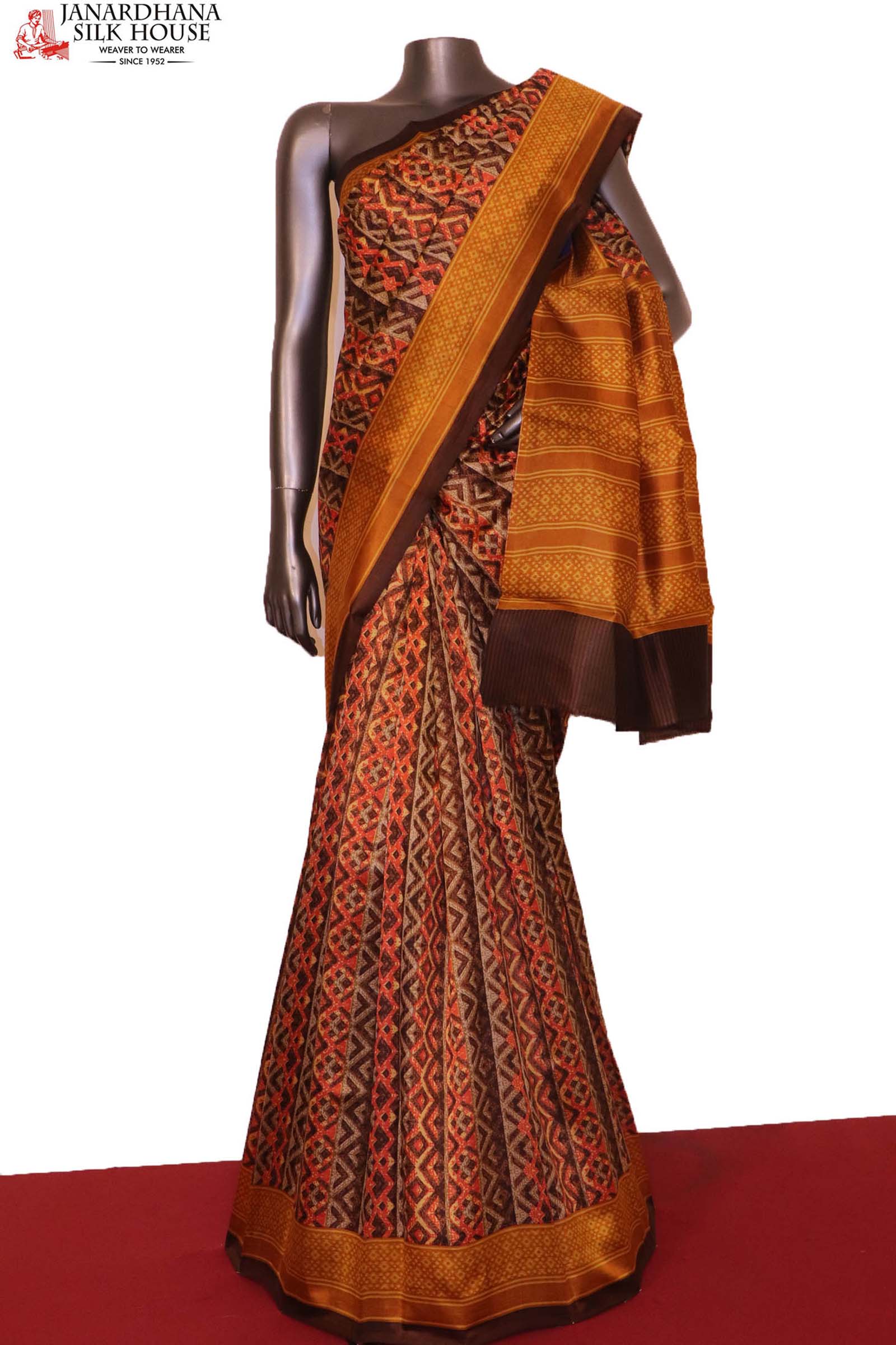 Buy Hand Kalamkari Over Pure Tussar Silk Saree With Jari Border for Party  Wear Saree Online in India - Etsy