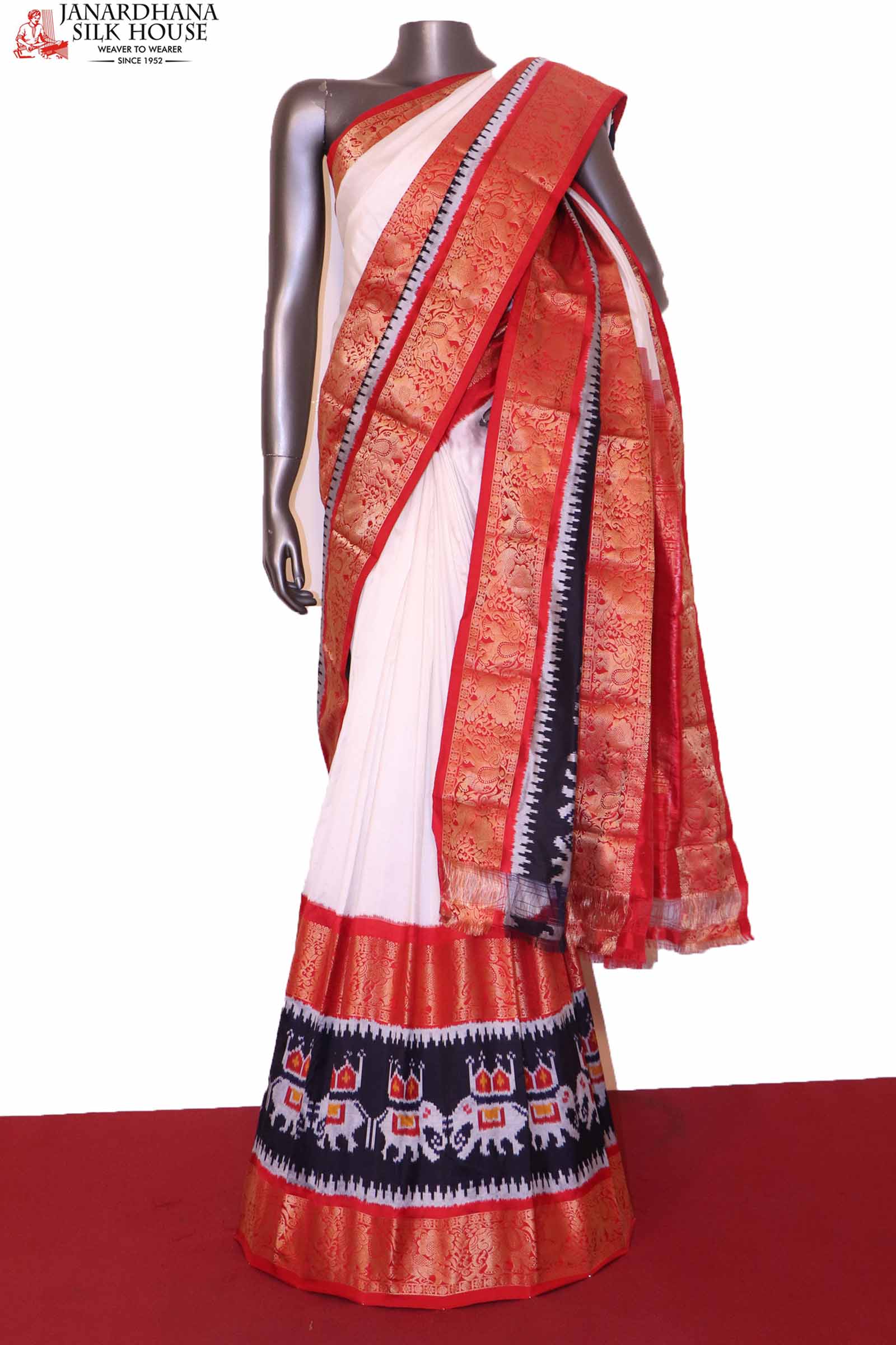 Pochampally Ikkat sarees | latest designer ikkat saree online from weavers  | TPIH00686