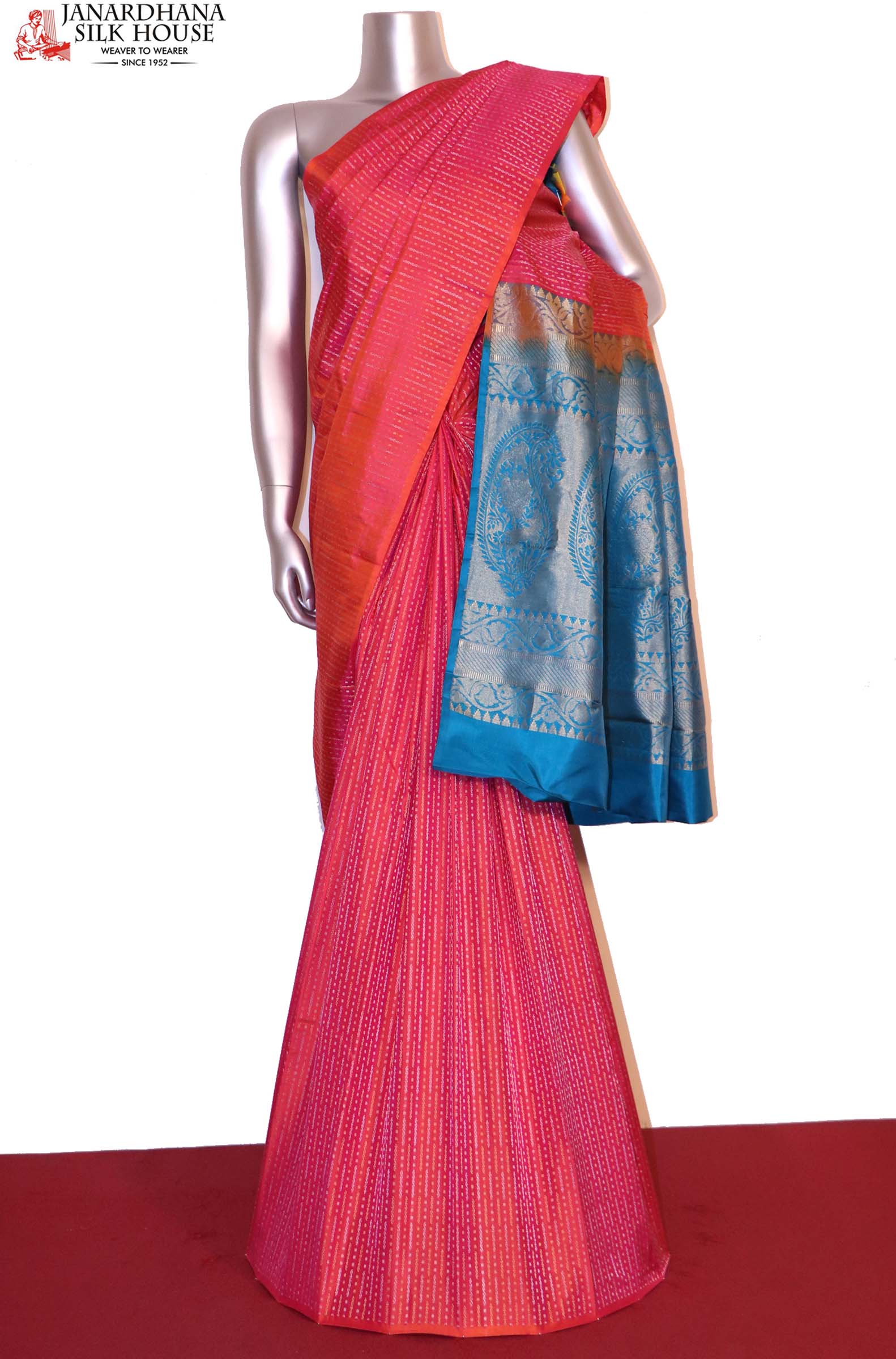 Iruthalai Pakshi Design Chilli Red Kanchipuram Silk Saree – Sundari Silks