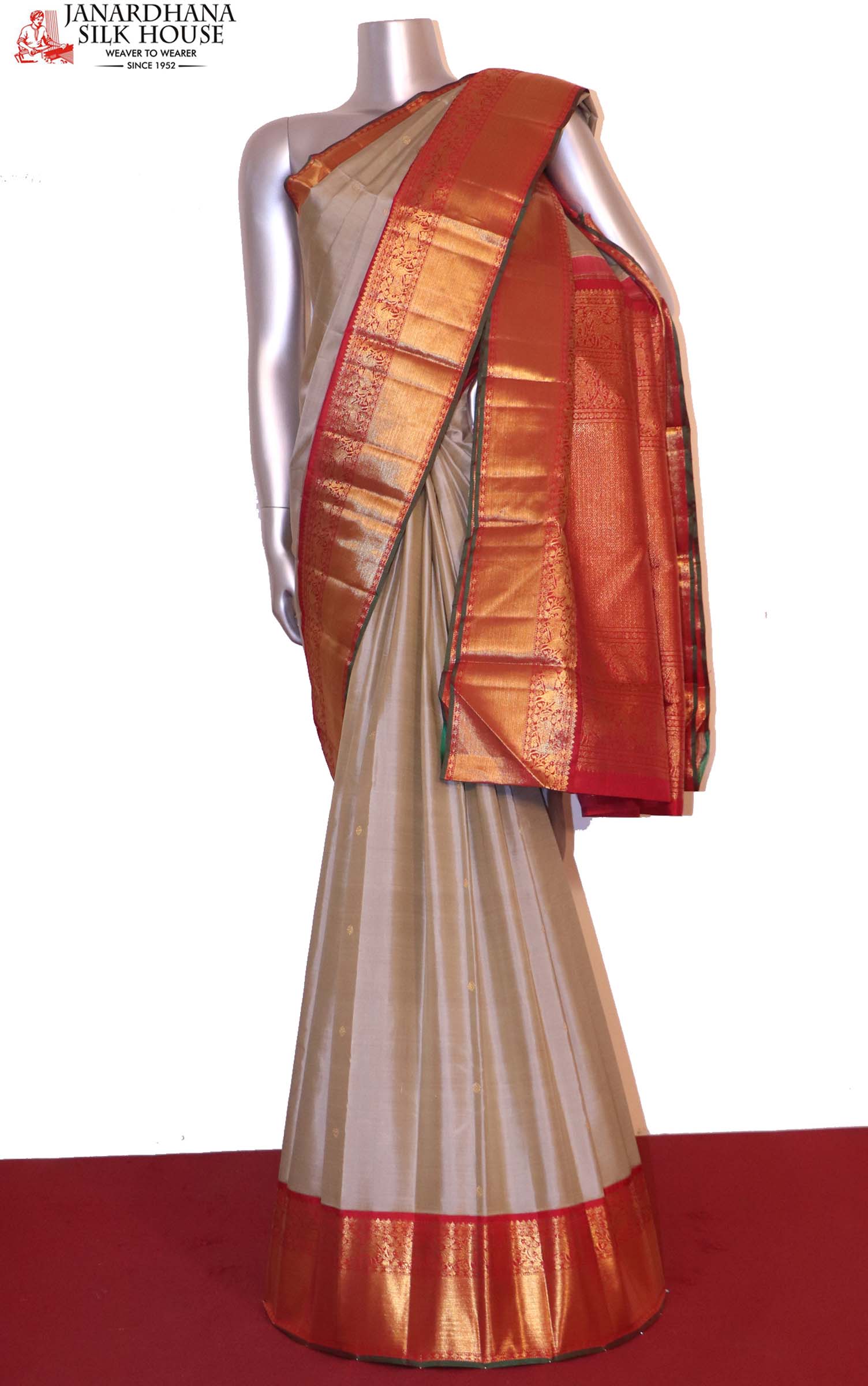 Peach bridal kanchivarm - wedding silk - soft silk saree - Kanchipuram silk  saree - silk mark certified – shakthistyles