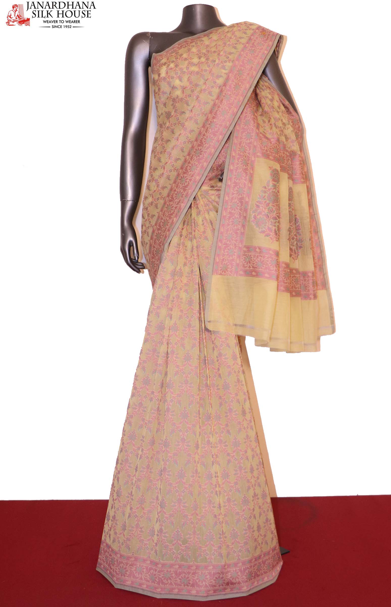 Kora silk cotton saree – www.vannamayil.com