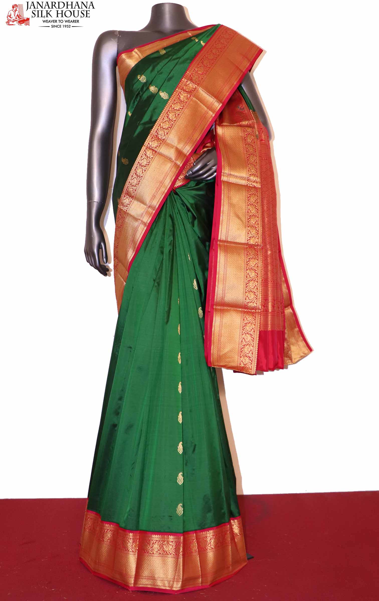 Benzer Fushia Pink and Pista Green Silk South Silk Saree with blouse  piece|WO-SS-359 – Benzerworld