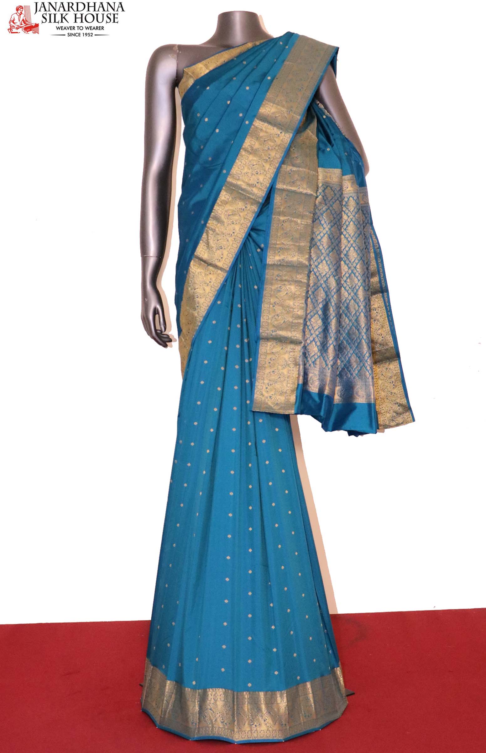 Blue South Pure Silk Woven Saree | Taneira Online Store