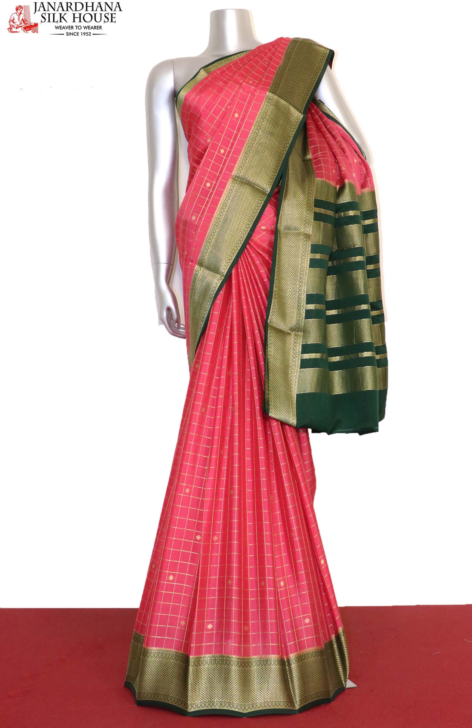 Buy Ruchika Fashion Red Mysore Silk Human Print Saree With Blouse Material  Online at Best Prices in India - JioMart.