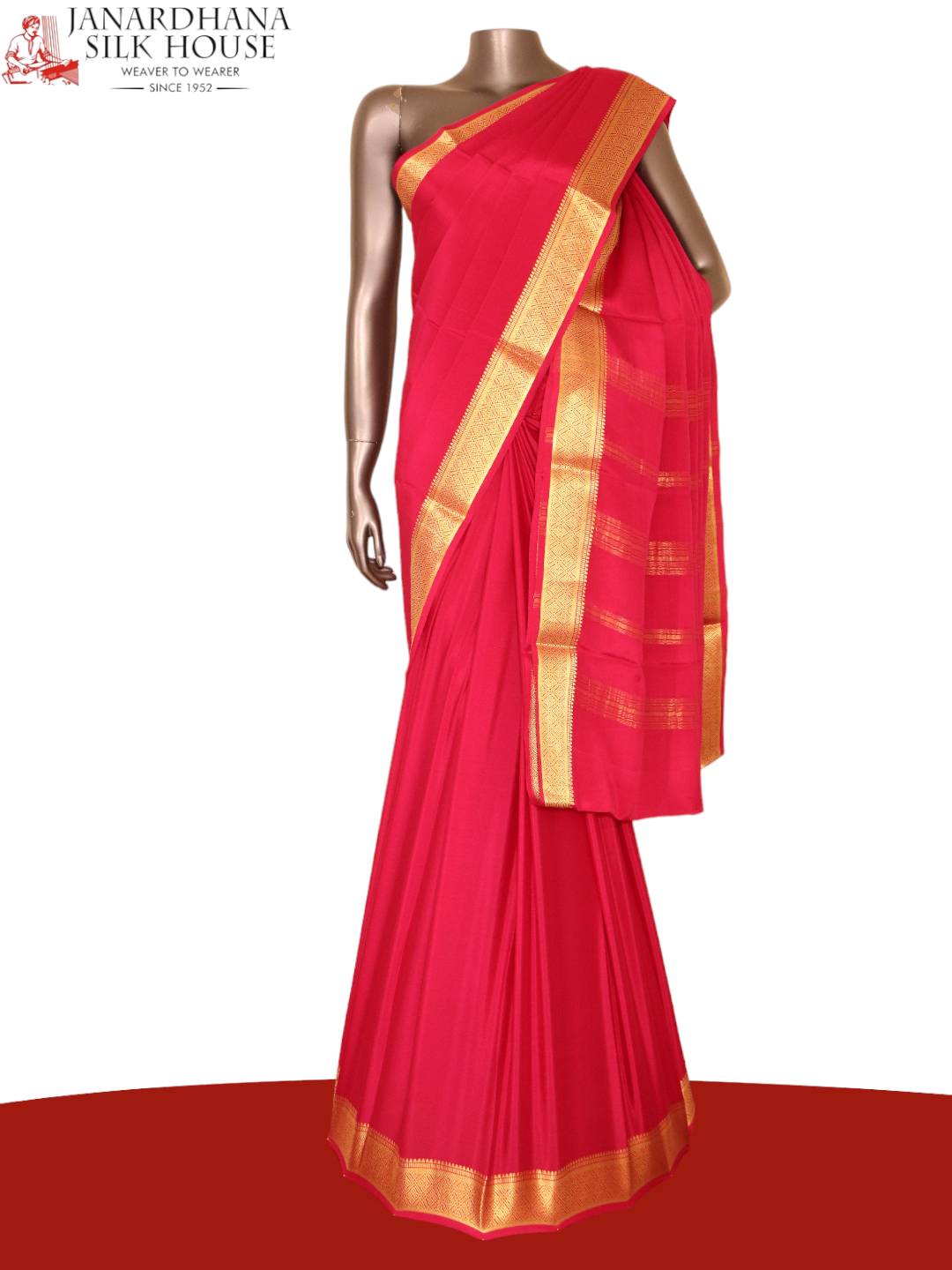 Peach Crepe Silk Saree With Blouse 256907