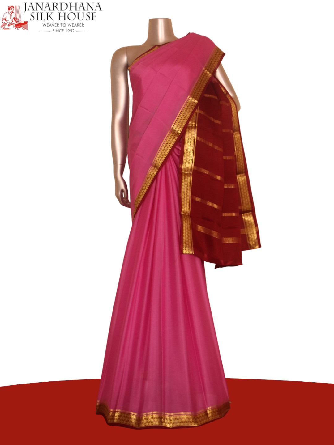 Buy Vibrant Red Mysore Silk Saree online-Karagiri – Karagiri Global