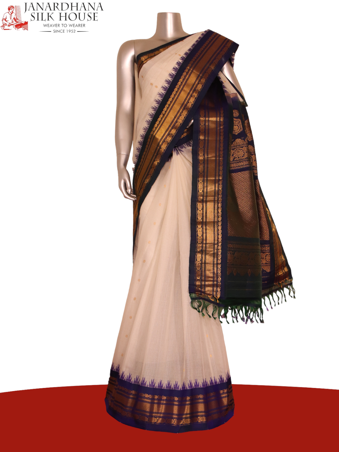 Party wear Sico Gadwal Silk saree at Rs.1400/Piece in hyderabad offer by  Vimal gadwal Handloom Saree center