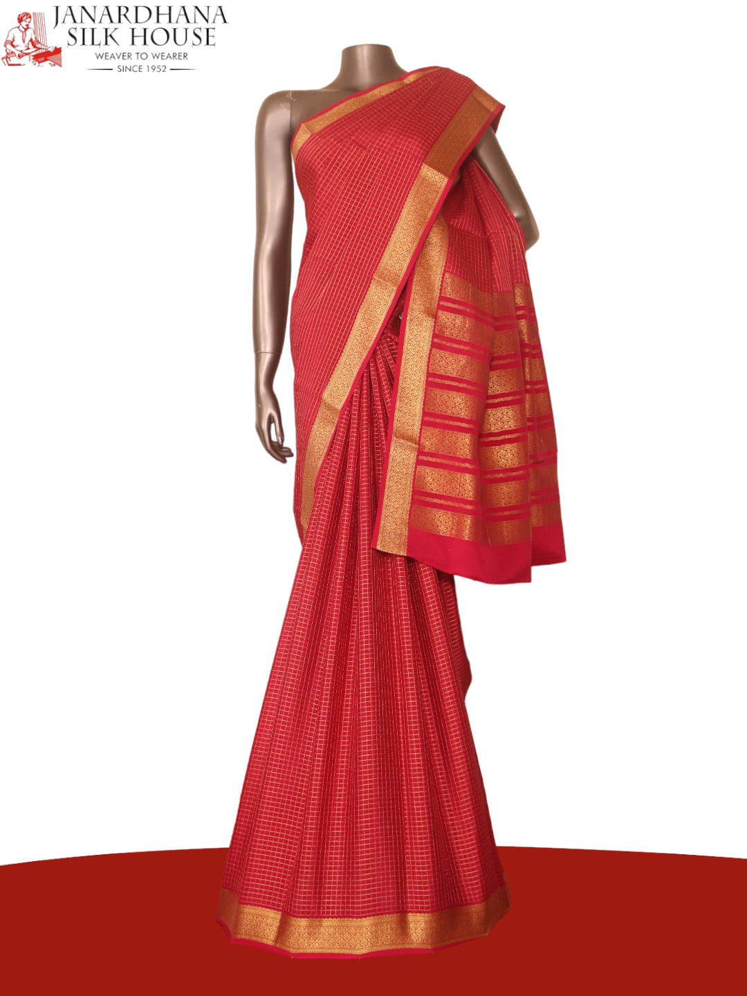 Shop Online at UFlaunt Checked Pure Mysore Silk Sarees – UFlaunt Apparels  Pvt. Ltd.