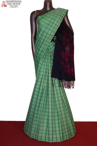 Coimbatore Soft Silk Jaal Bottle Green Saree | Kankatala