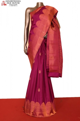 Peach Zari Woven Art Silk Saree 5555SR08