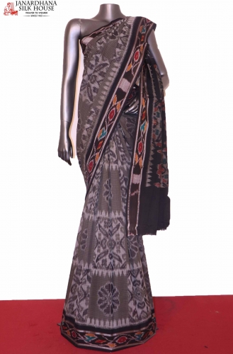 Buy Black and Blue Ikat Pure Cotton Handloom Saree Online I Chanchal –  Chanchal-Bringing Art to Life