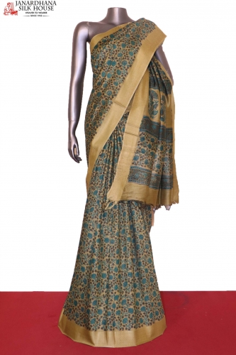 Light Yellow Soft Tussar silk saree