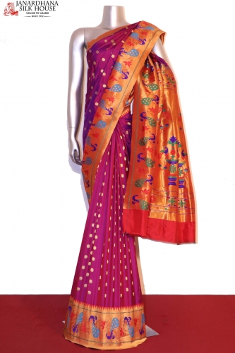 Purple Paithani Saree With Woven Border 5036SR06