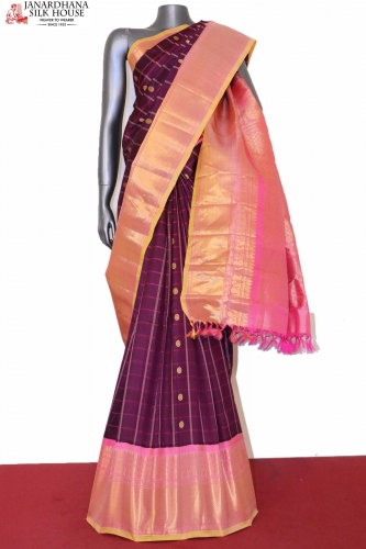 Gadwal Silk sarees | gadwal silk saree with kanchi border saree design  online from weavers | GDWP0000531