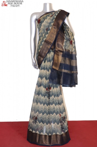 Pure Chanderi Silk Hand Woven Saree With Blouse. – fab-persona