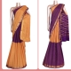 Exclusive Zari Checks Half and Half Mysore Crepe Silk Saree-Double Pallu 