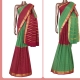 Exclusive Zari Checks Half and Half Mysore Crepe Silk Saree-Double Pallu 