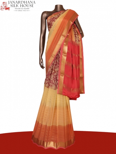 Pure Printed Mysore Crepe Silk Saree